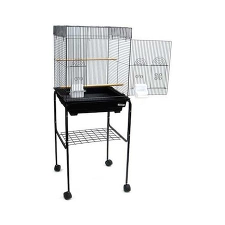 Yml YML 5924-4814BLK Flat Top Small Bird Cage with Black Stand in Black 5924_4814BLK